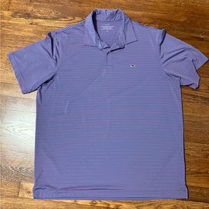 Blue & Red Striped Men’s Vineyard Vines Performance Polo - Size XL